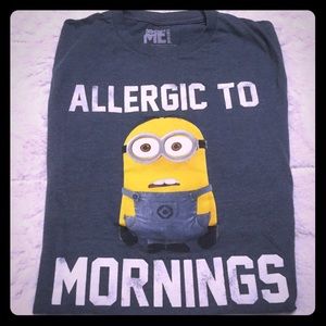 Allergic to mornings Minion tee despicable me